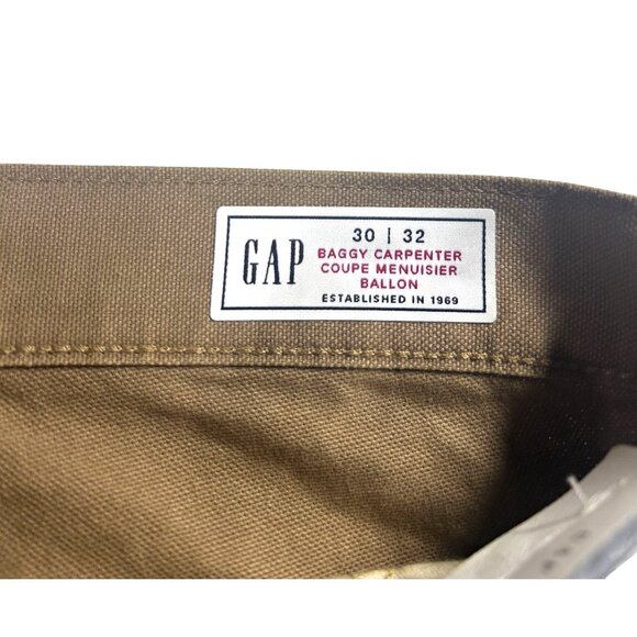 Gap Baggy Carpenter Pants Men's 30x32 Khaki Brown Relaxed Fit Workwear NWT - Picture 11 of 14